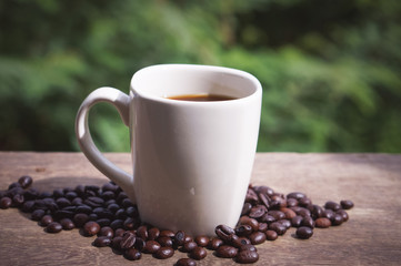 Coffee with filter effect retro vintage style