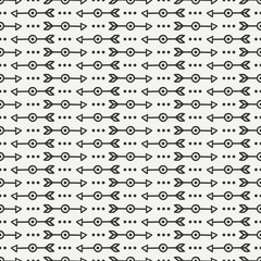 Fototapeta na wymiar Hand drawn hipster seamless pattern with ethnic arrows. Wrapping