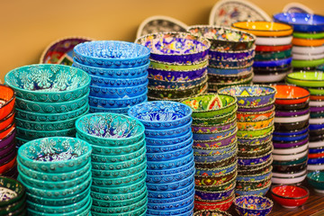 Traditional Turkish ceramics on the Grand Bazaar