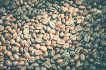 Coffee Beans with filter effect retro vintage style