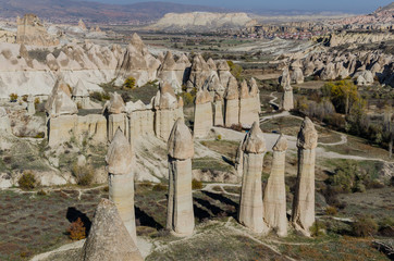 Volcanic rock landscape, Cappadocia, Turkey, Anatolia, Goreme na