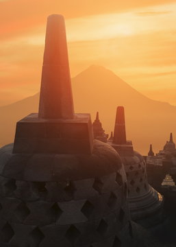 Borobudur Buddhist Temple, Java, Indonesia