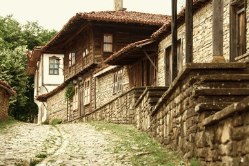 Old authentic Bilgarian house in  Architectural-Ethnographic Complex.Bulgaria