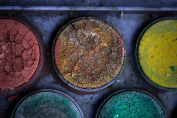 Creative Background Of Old Poster Paint With Cracks And Scratches