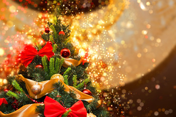 Tall christmas tree with luster