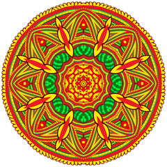 Circle floral ornament.