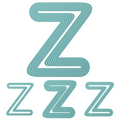 Teal line z logo design set