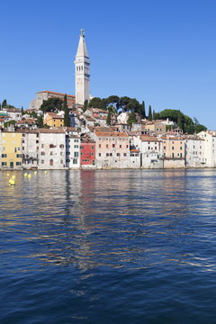 Old town and the cathedral of St. Euphemia, Rovinj, Istria, Croatia, Adriatic 
