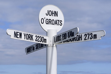 Multi directional signpost, John O'Groats, Caithness, Highland Region, Scotland