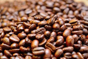 Coffee on grunge wooden background
