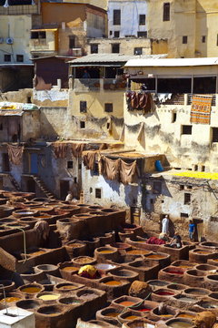 The Tanneries, Medina (old town), Fes, Morocco