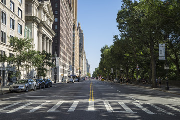 Central Park West, closed to traffic for an event, Manhattan, New York City, New York