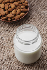 Almond milk and almonds