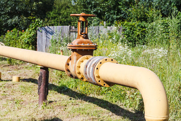 country gasification - gas main in village