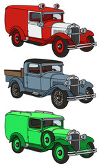 Vintage cars / hand drawing, vector illustration