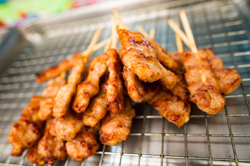 Grilled pork skewers