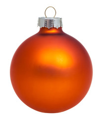 xmas orange ball isolated on white background
