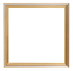 square golden carved wooden picture frame