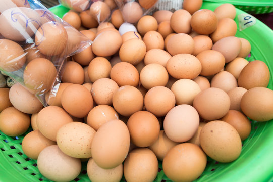 Eggs sold in markets