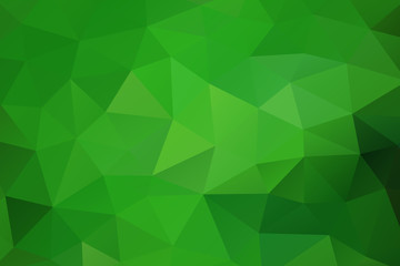 Green abstract geometric rumpled triangular background low poly style. Vector illustration