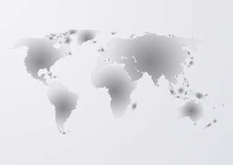 Vector illustration of a world map of dots