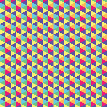 Psychedelic triangles seventies inspired background.
