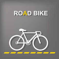 Road Bike Illustration on Grey Background