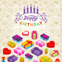 Birthday vector decorating design