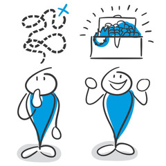 Stick Figure Series Blue