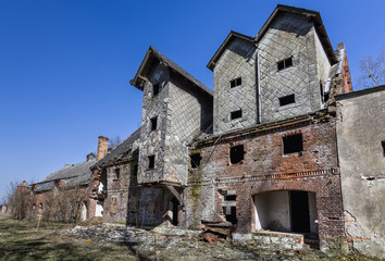 The ruins of the old factory buildings