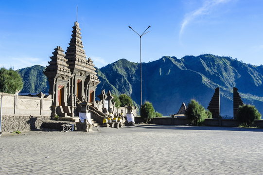 Hindu temple complex, Mount Bromo, Bromo Tengger Semeru National Park, Java, Indonesia