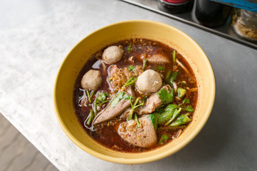 Pork meatballs , noodles 