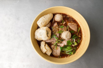 Pork meatballs , noodles 