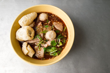 Pork meatballs , noodles 