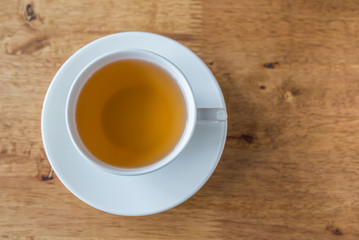 Cup of tea on a wooden table