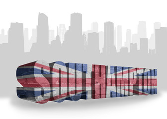 text Southampton with national flag of great britain
