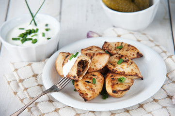 Fried crunchy dumplings for dinner