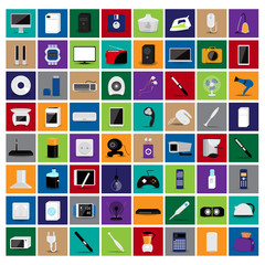 Various Objects And Appliances Icons Set