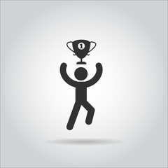 success icon , prople hold award