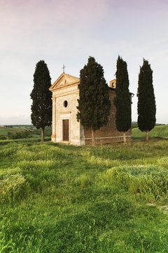 Capella di Vitaleta, Val d'Orcia, Province Siena, Tuscany