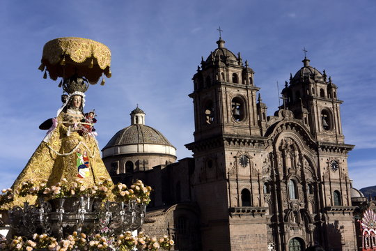 The festivities of Corpus Christi, the most important religious festival in Peru, held in Cuzco, Peru 