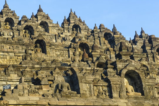 The temple complex of Borobodur, Java, Indonesia