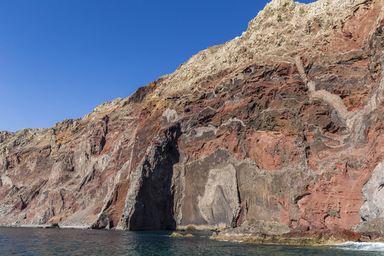 A view of the island of Deserta Grande, in the Ilhas Desertas, near the city of Funchal, Madeira, Portugal, Atlantic