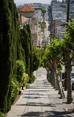 Walking down San Francisco street