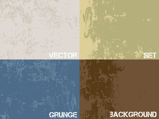 Vector set of grunge textures background.