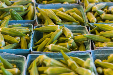 Okra at a produce stand