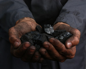 Coal in hands