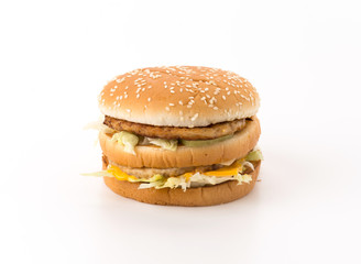 hamburgers on white background
