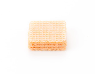 orange wafer on white background