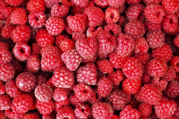 Background of fresh ripe raspberries.